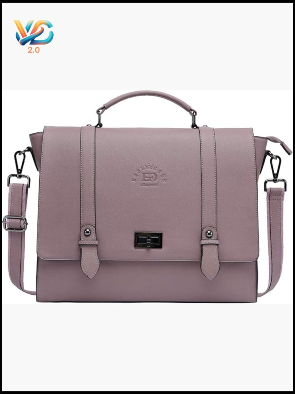 17 inch Laptop Briefcase Multi-Compartment Vintage Eco-leather Tote